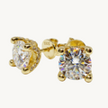 Brinco Éclat Couronné moissanita 1ct coroa banho ouro 18k