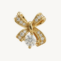 Brinco Papillon d'Or moissanita laço dourado prata 925 — Isi Laurier