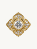 Brinco Étoile d'Orient moissanita flor dourado prata 925 — Isi Laurier