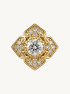 Brinco Étoile d'Orient moissanita flor dourado prata 925 — Isi Laurier